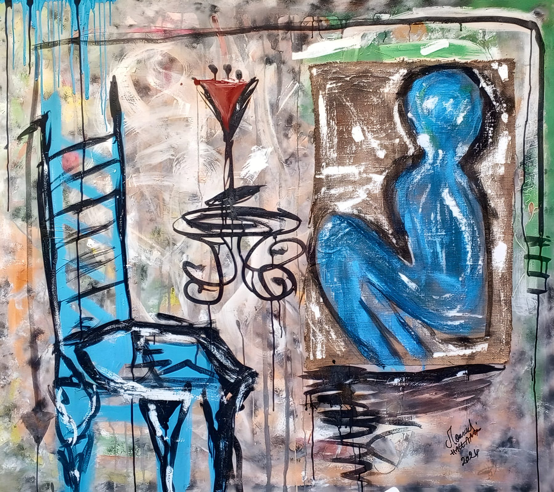 La chaise bleue